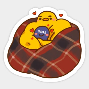 Buff Chick Blanket Cuddles Sticker
